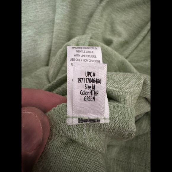 Cuddl Duds Women's Open Front Cardigan Sweater Green Medium Long Sleeve Pockets - Picture 14 of 14